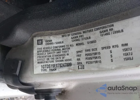 2007 GMC Canyon Sle2 из США, поврежденный, VIN 1GTDS19E878247889